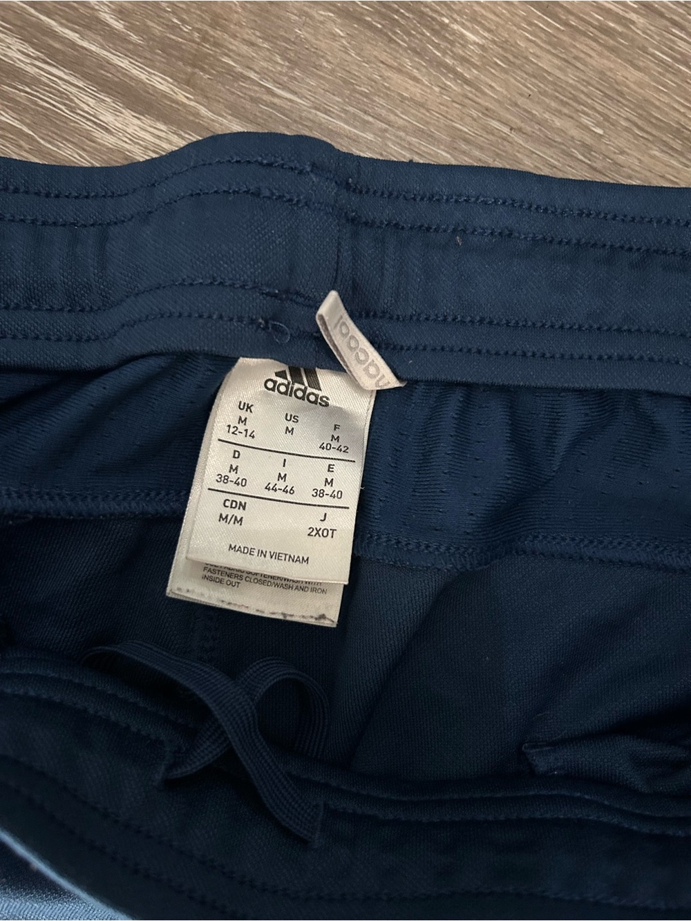 Adidas Women’s ' Navy Blue Tapered Track Pants with White Stripes - Picture 4 of 4